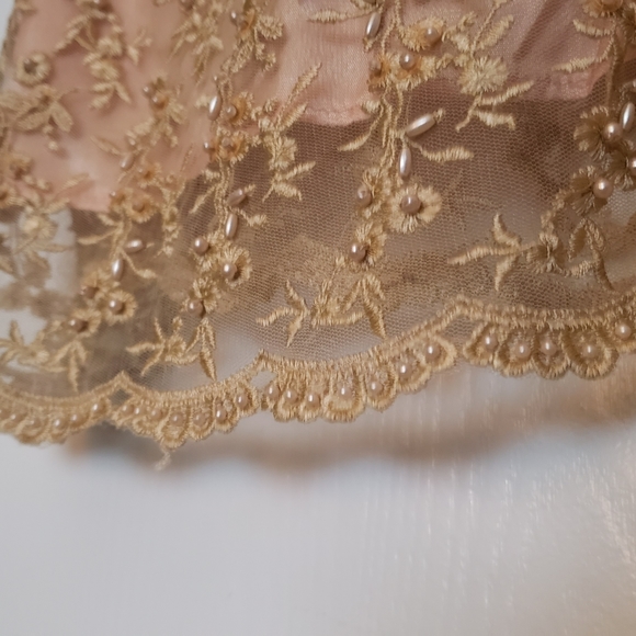 Beaded Lace Boho Blouse - Blush - Picture 5 of 7